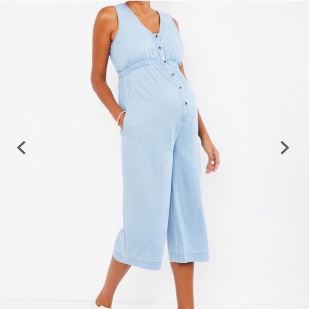 Motherhood Maternity Chambray Jumpsuit